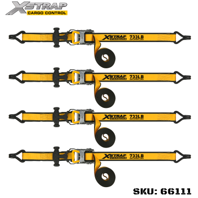 Xstrap 66111 1-1/2” x 16’ 4PK T Tay cầm Ratchet Tie Down 1100lb SWL