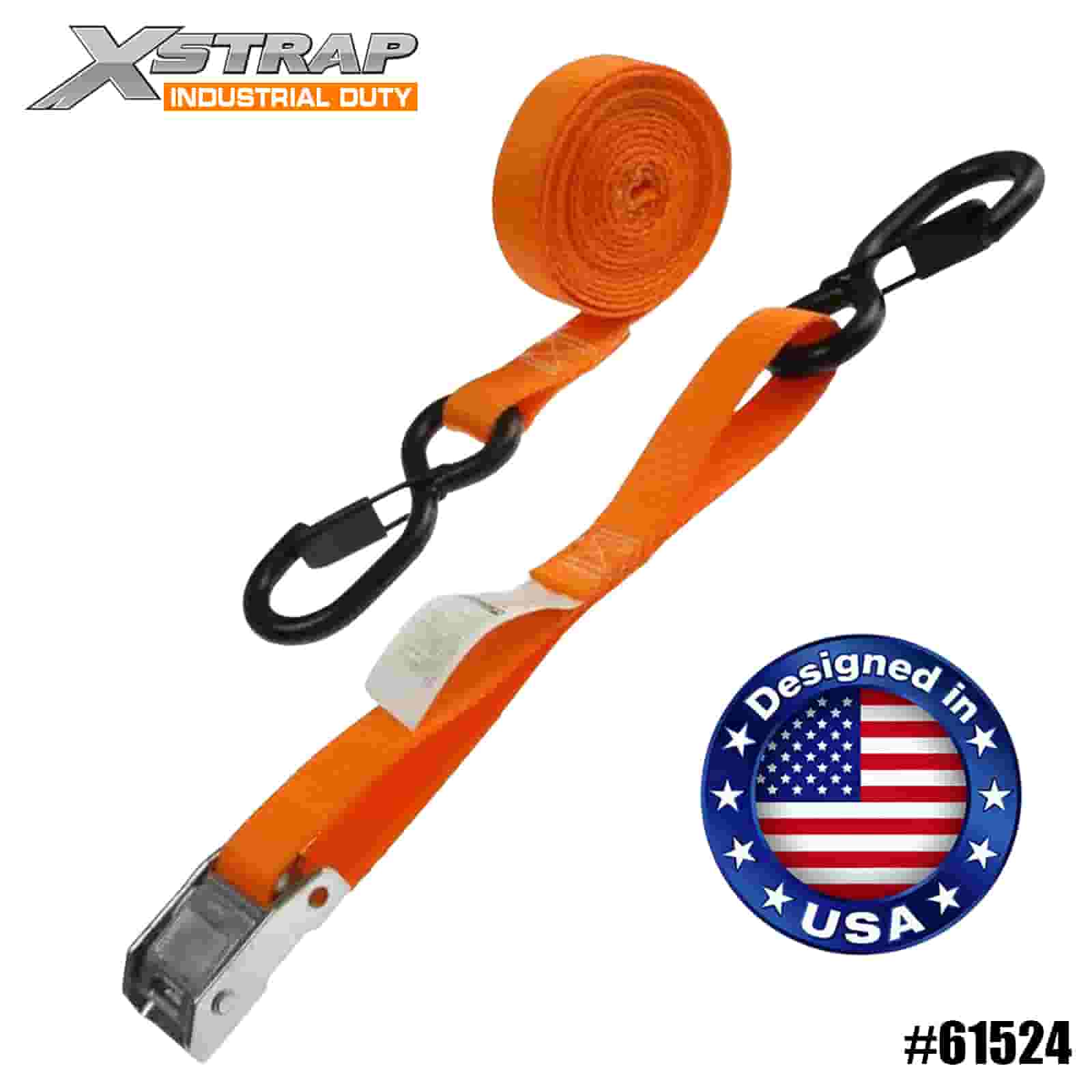 Xstrap 61524 Dây đeo cam Qrange 1” x 15’ có S-Hook và Keeper 400lb SWL
