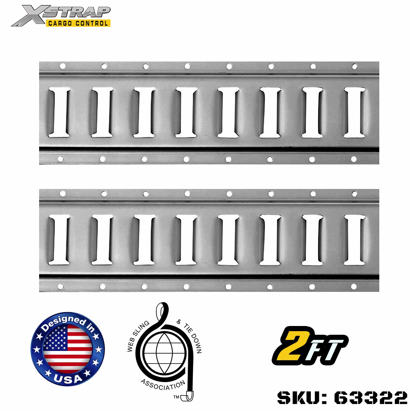 Xstrap 63322 2' Series E Logistic Track-Được làm bằng thép 12 khổ cao cấp 6000LBS