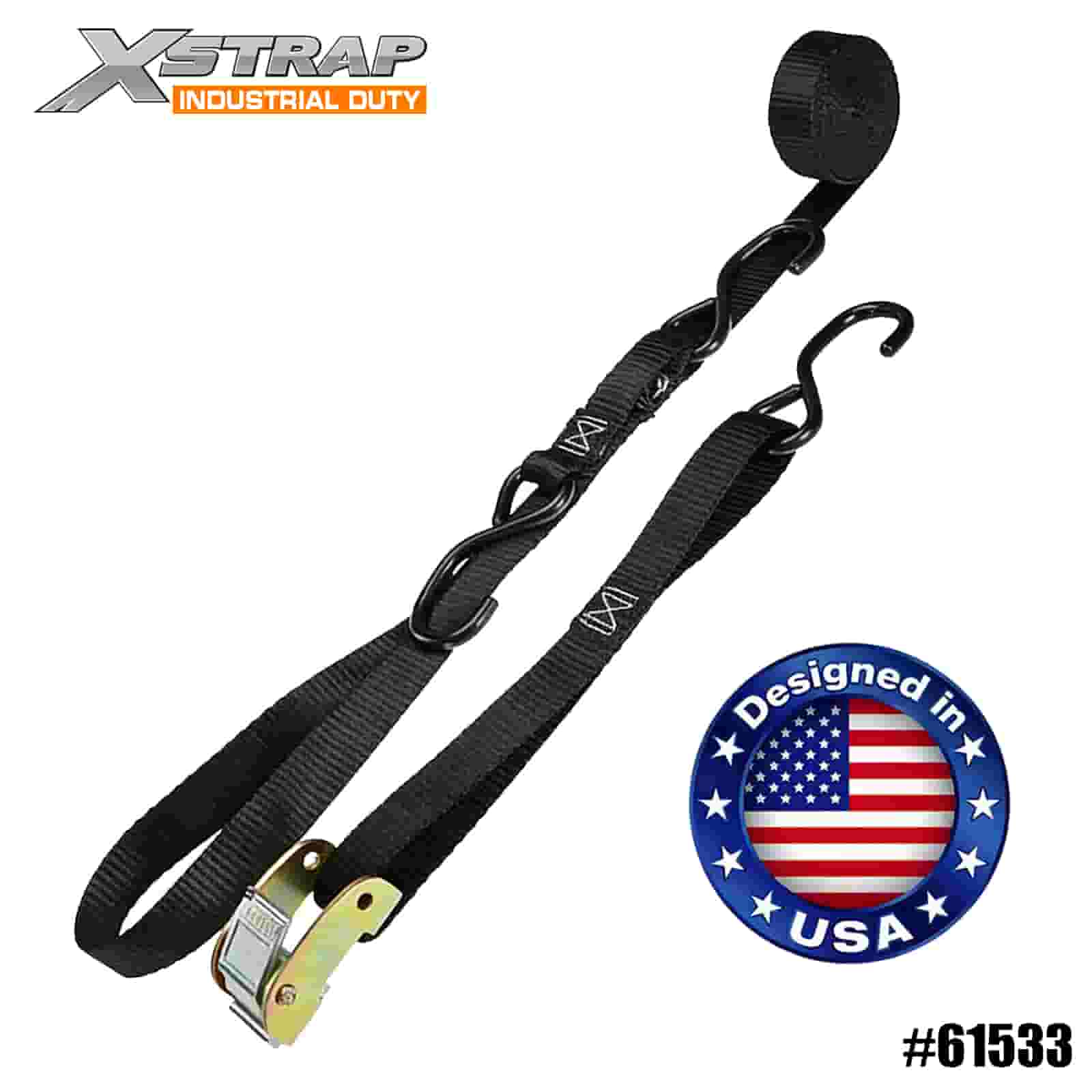 Xstrap 61533 1” x 6’ 4PK Xe máy cá nhân Thủy phi cơ Tri-Down Cam Strap 400lb SWL