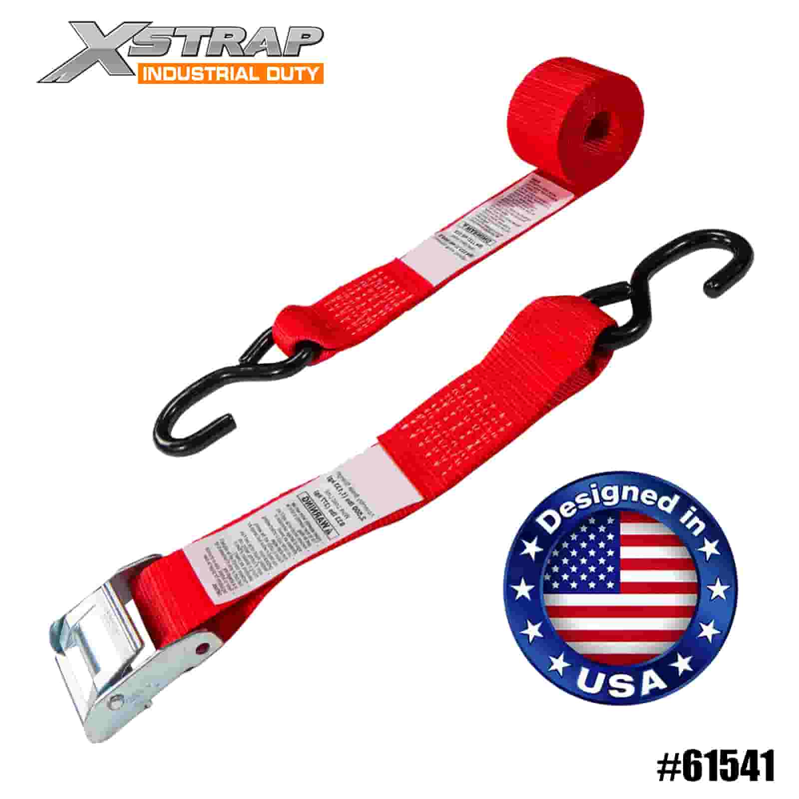 Xstrap 61541 2” x 8’ 4PK Dây đeo khóa cam xe máy có S Hook 400lb SWL
