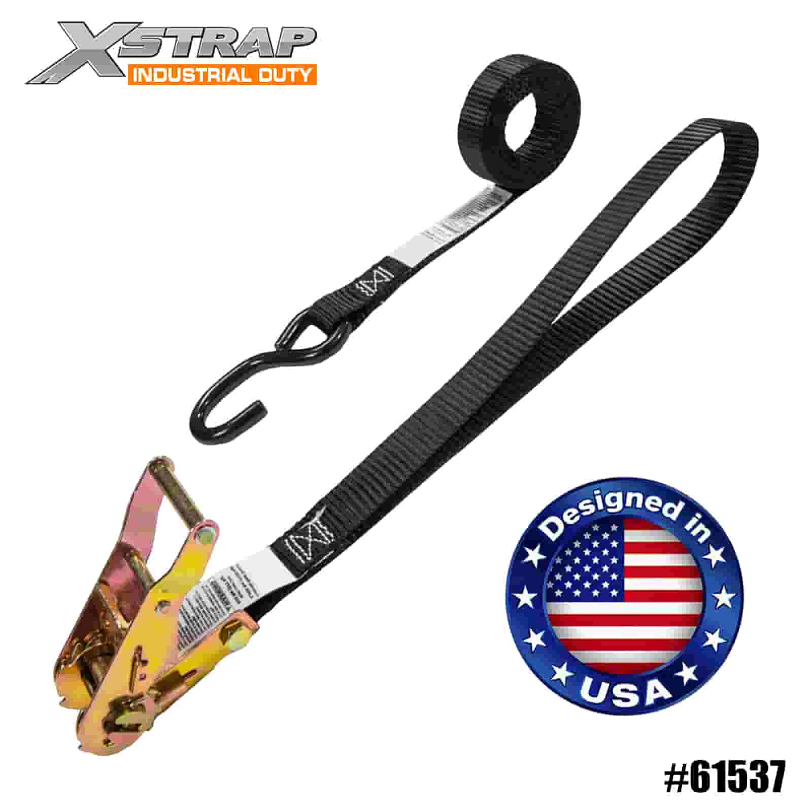 Xstrap 61537 1” x 6’ 4PK Dây buộc bánh cóc dành cho xe máy có vòng khâu 12” 833lb SWL