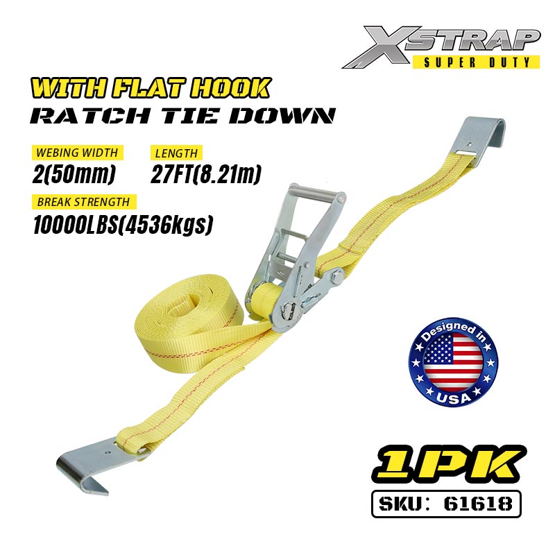 Xstrap 61618 2” x 27’ Dây buộc có móc phẳng 3333 lb SWL