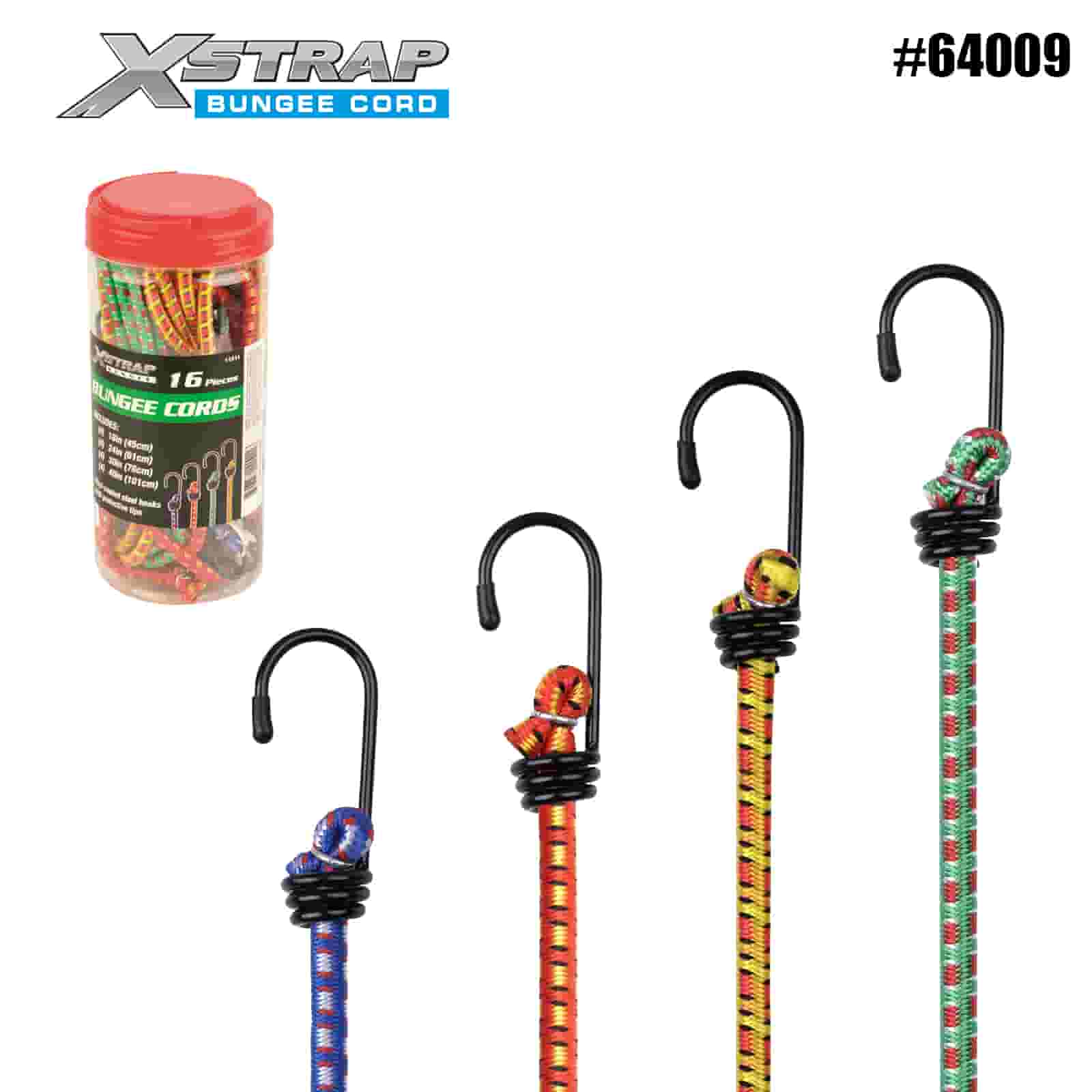 Xstrap 64009 16PK Dây Bungee 8mm x 18”/24” /30”/ 40” 44-55lbs SWL